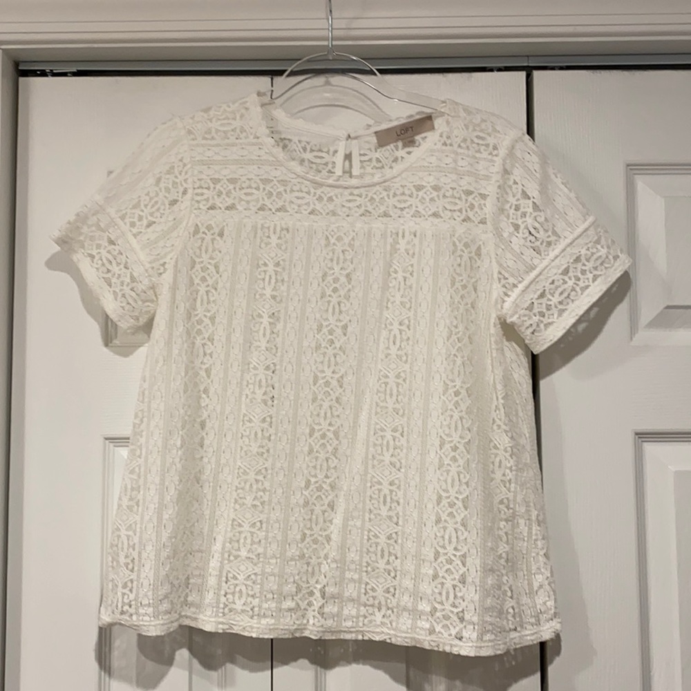 Loft Lace Short Sleeve Top